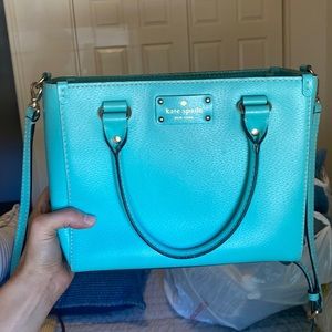 Kate Spade, Tiffany blue handle bag or crossly body!! 3 internal compartments